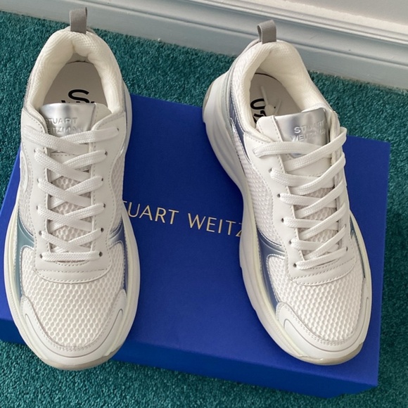 Stuart Weitzman SW TRAINER WHTE/COOL GREY MULTI/COOL GREY - Picture 7 of 7